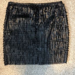 Faux leather front skirt.